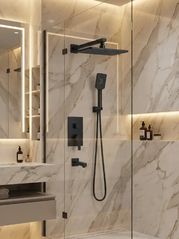 CREVO Elis ankastre duş seti — banyo uygulaması