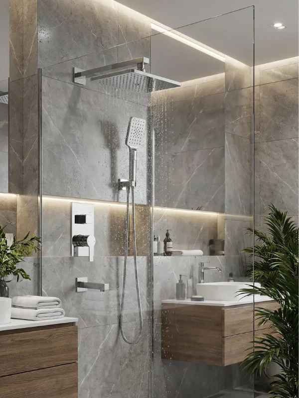 CREVO Lavin ankastre duş seti — banyo uygulaması